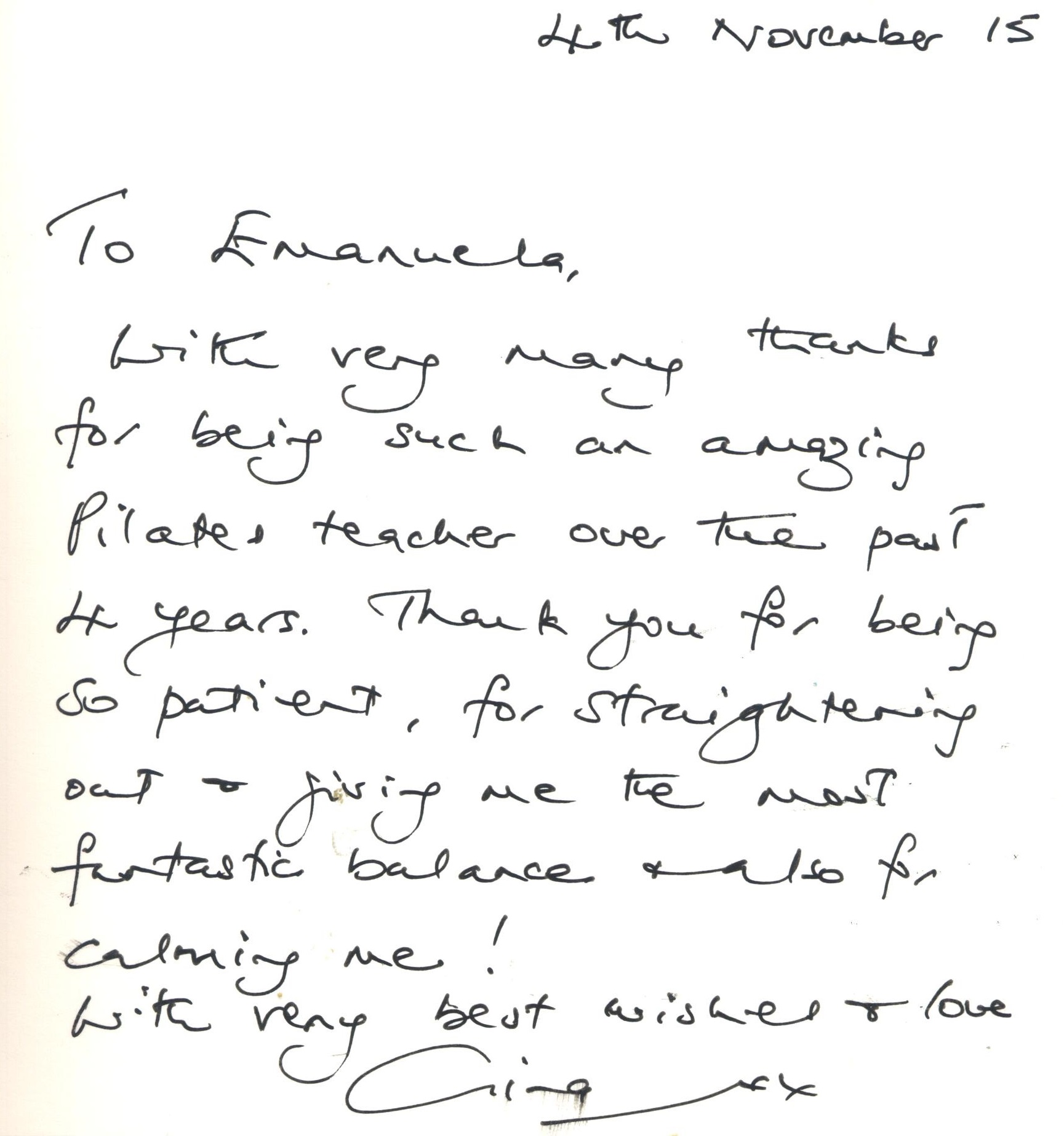 Feedback Note From Gina